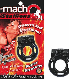 Macho Stallions Cockring Black Vib.