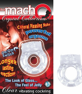 Macho Crystal Cockring Clear Vibrating