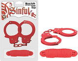 Sinful Metal Cuffs W/love Rope