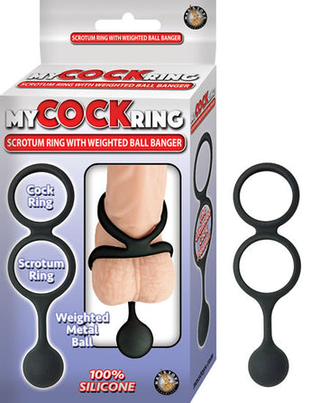 My Cockring Vibrating Scrotum W Weighted Ball Banger Black Default Title