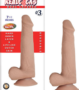 Real Cocks Dual Layered #3 7 1/2 