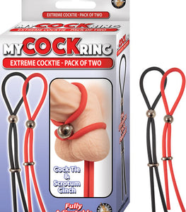 My Cockring Extreme Cocktie 2 Pack- Black & Red