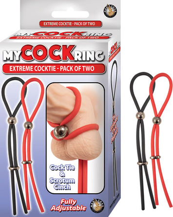 My Cockring Extreme Cocktie 2 Pack- Black & Red Default Title