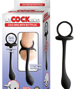 My Cockring Cockring W/ Butt Plug Black