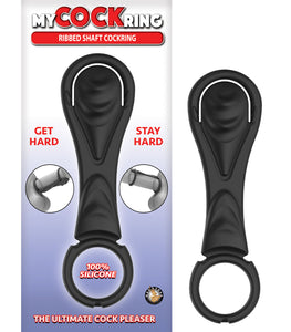 My Cockring Ribbed Shaft Cock Ring Black