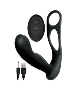Butts Up Prostate Massager W/ Scrotum & Cock Ring Black Default Title