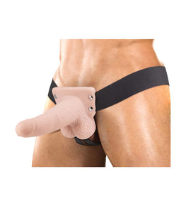 Erection Assistant Hollow Strap-on 6 Vibrating White