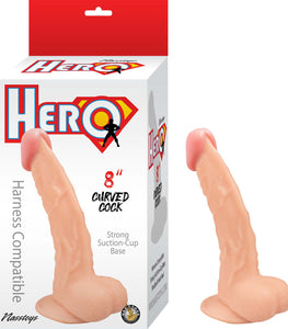 Hero 8in Curved Cock White