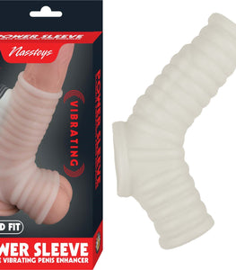 Vibrating Power Sleeve Ribbed Fit White