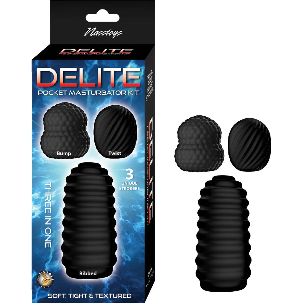 Delite Pocket Masturbator Kit Black Default Title