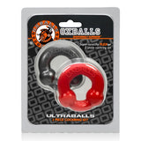 Ultra Balls Cockring 2 Pack Steel/red