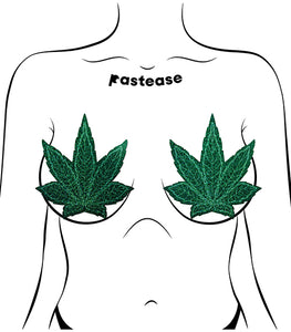 Pastease Pot Leaf Glitter Green Fuller Coverage