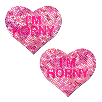 Pastease Love Liquid Pink Heart I'm Horny Nipple Pasties Default Title