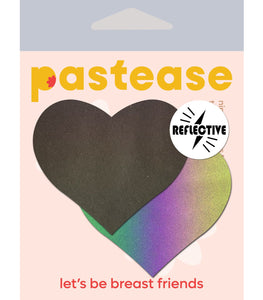 Pastease Reflective Rainbow Heart Nipple Pasties