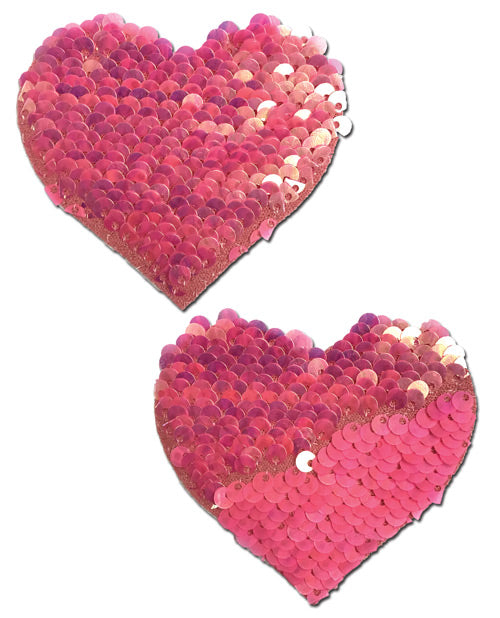 Pastease Hot Pink & Matte Pink Color Changing Sequin Hearts Pasties Default Title