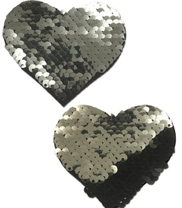 Pastease Silver & Black Color Changing Sequin Hearts