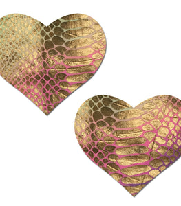 Pastease Love Gold Holographic Snake Print Pastel Tie Dye Heart Nipple Pasties