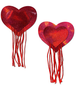 Pastease Red Holographic Heart W/ Tassel Fringe