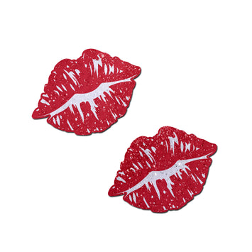 Pastease Sparkly Red Kissing Lips Pasties Default Title