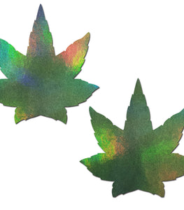 Pastease Indica Pot Leaf Green Holographic Weed