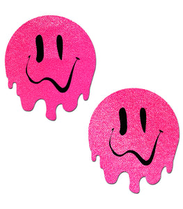 Pastease Melty Smiley Face Neon Pink Pasties