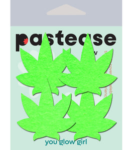 Pastease Small Glow In The Pot Leaf Nipple