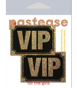 Pastease Vip Gold Glitter On Liquid Black Nipple Pasties