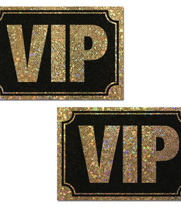 Pastease Vip Gold Glitter On Liquid Black Nipple Pasties