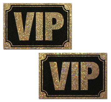 Pastease Vip Gold Glitter On Liquid Black Nipple Pasties Default Title