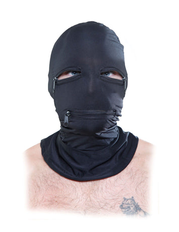 Fetish Fantasy Black Zipper Face Hood Default Title
