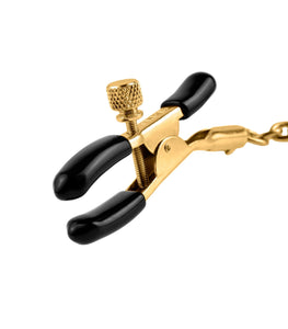 Fetish Fantasy Gold Nipple Chain Clamps