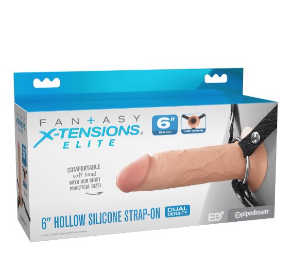 Fantasy X-tensions Elite 6in Silicone Hollow Strap-on Dual Density - Light Default Title