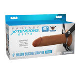 Fantasy X-tensions Elite 6in Silicone Hollow Strap-on Dual Density - Brown Default Title