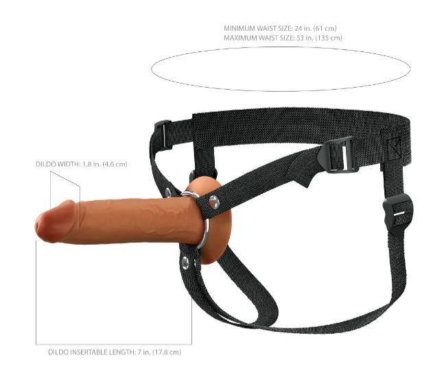 Fantasy X-tensions Elite 7in Silicone Hollow Strap-on Dual Density - Brown Default Title