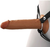 Fantasy X-tensions Elite 7in Silicone Hollow Strap-on Dual Density - Brown