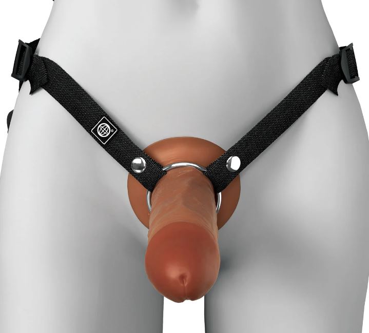Fantasy X-tensions Elite 8in Silicone Hollow Strap-on Dual Density - Brown Default Title