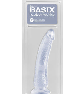 Basix Rubber Works Slim Dong 7in Clear W/ Suction Cup