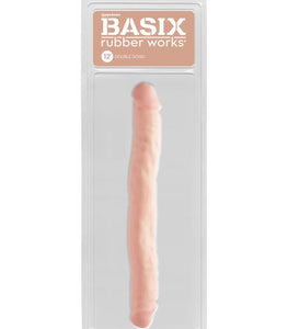Basix Rubber Works 12in Double Dong Flesh 12