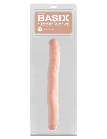 Basix Rubber Works 12in Double Dong Flesh 12