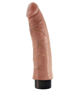 King Cock 7 In Vibrating Tan