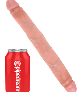 King Cock 12in Slim Double Dildo Flesh