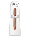 King Cock 12 In Slim Double Dildo Tan