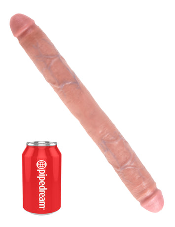 King Cock 16in Thick Double Dildo Flesh