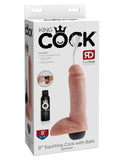 King Cock 8 In Squirting Cock W/ Balls Light