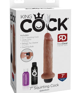 King Cock 7 In Squirting Cock Tan