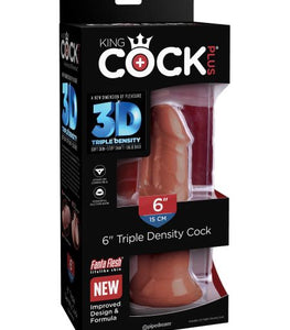 King Cock Plus 6 In Triple Density Cock Brown