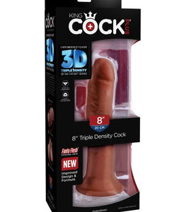 King Cock Plus 8 In Triple Density Cock Brown