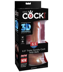 King Cock Plus 6.5 In Triple Density Cock W/ Balls Tan