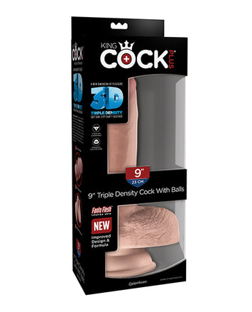 King Cock Plus 9 In Triple Density Cock W/ Balls Light Default Title