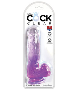 King Cock Clear 6in W/ Balls